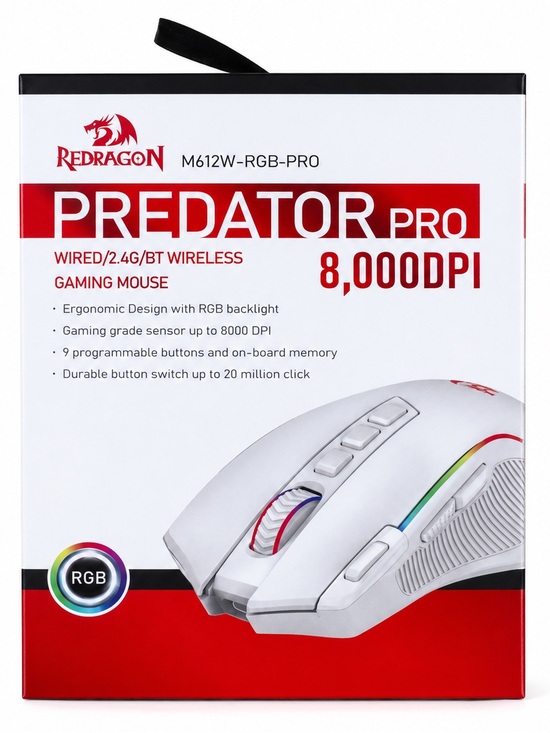 Redragon Other - Wireless Gaming Mouse | Redragon | M612W RGB PRO Predator Pro | 8000 DPI